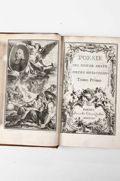 ,Pietro Metastasio : Metastasio Pietro Poesie del Signor Abate... Parigi, presso la Vedova Quillau (alcuni volumi Parigi, G.C. Molini), 1755-1783  - Asta Libri Antichi, Stampe, Incisioni e Carte Geografiche | Cambi Time - Associazione Nazionale - Case d'Asta italiane