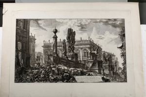 ,Giovanni Battista Piranesi : Piranesi Giovanni Battista (1720 - 1778) Veduta del Campidoglio e Due Frontespizi  - Asta Libri Antichi, Stampe, Incisioni e Carte Geografiche | Cambi Time - Associazione Nazionale - Case d'Asta italiane