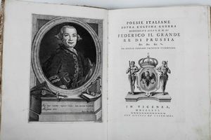 ,Giulio Ferrari : Ferrari Giulio Poesie Italiane sopra l'ultima guerra consacrate alla s.r.m di Federico il Grande Re di Prussia... in Vicenza, senza indicazione di stampatore, 1766  - Asta Libri Antichi, Stampe, Incisioni e Carte Geografiche | Cambi Time - Associazione Nazionale - Case d'Asta italiane