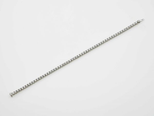 Bracciale tennis con diamanti per ct 3.00  - Asta Gioielli Contemporanei - Storia di un marchio italiano - Associazione Nazionale - Case d'Asta italiane