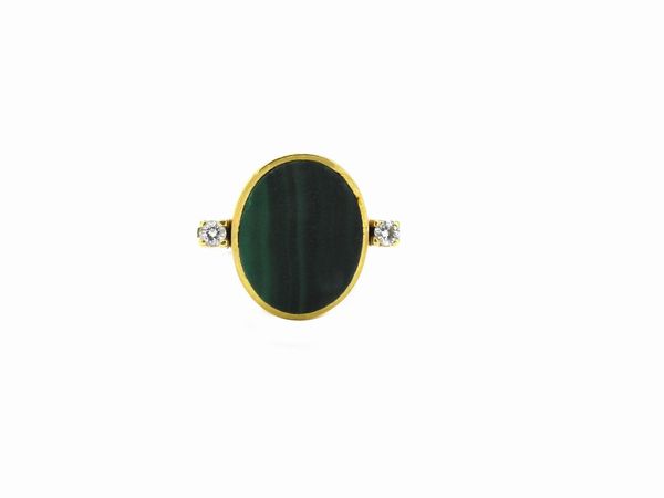 Anello in oro giallo con diamanti, lapislazzuli e malachite  - Asta Gioielli d'epoca e Orologi - Associazione Nazionale - Case d'Asta italiane