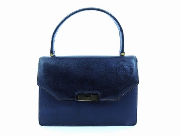 Borsa a mano in pelle di cinghiale blu, Gucci  - Asta Fashion Vintage e Bijoux / Un guardaroba maschile - Associazione Nazionale - Case d'Asta italiane