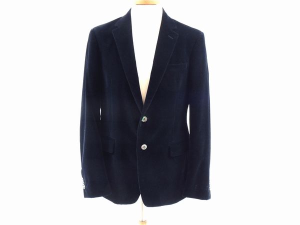 Giacca da uomo in velluto blu notte, Prada  - Asta Fashion Vintage e Bijoux / Un guardaroba maschile - Associazione Nazionale - Case d'Asta italiane