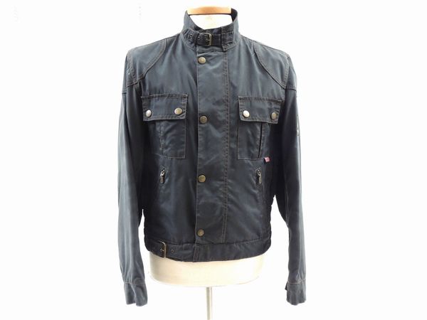 Giubbotto da uomo in tela cerata antracite, Belstaff  - Asta Fashion Vintage e Bijoux / Un guardaroba maschile - Associazione Nazionale - Case d'Asta italiane