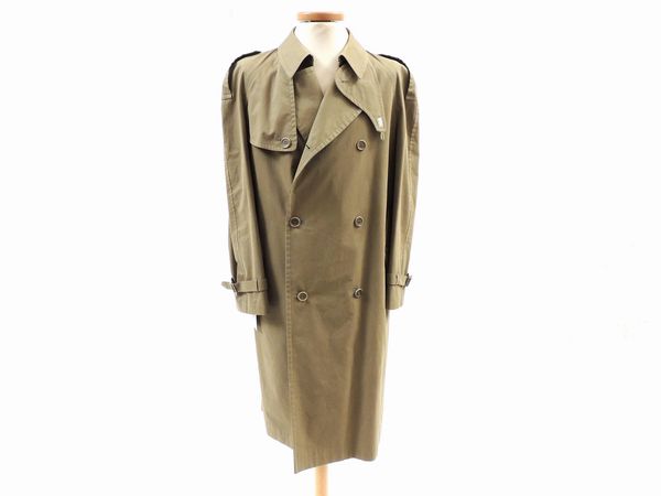 Trench da uomo in cotone verde militare, Allegri  - Asta Fashion Vintage e Bijoux / Un guardaroba maschile - Associazione Nazionale - Case d'Asta italiane