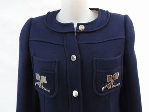 Cappotto in lana blue, Courrges Paris  - Asta Fashion Vintage e Bijoux / Un guardaroba maschile - Associazione Nazionale - Case d'Asta italiane