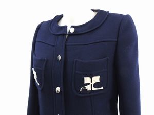 Cappotto in lana blue, Courrges Paris  - Asta Fashion Vintage e Bijoux / Un guardaroba maschile - Associazione Nazionale - Case d'Asta italiane