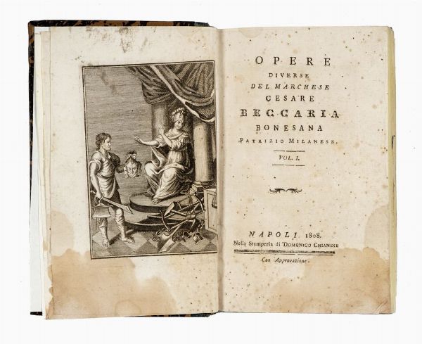 CESARE BECCARIA : Opere diverse. Vol I (-IV).  - Asta Libri, autografi e manoscritti - Associazione Nazionale - Case d'Asta italiane