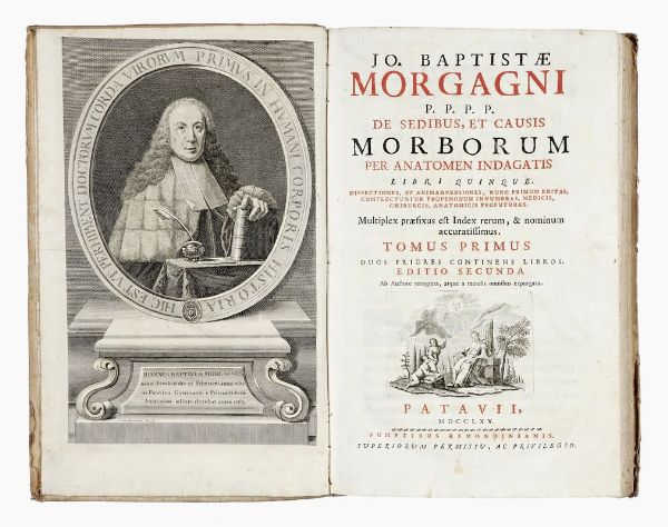 GIOVANNI BATTISTA MORGAGNI : De sedibus, et causis morborum per anatomen indagatis... Tomus primus (-secundus).  - Asta Libri, autografi e manoscritti - Associazione Nazionale - Case d'Asta italiane