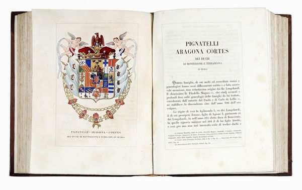 LEONE TETTONI : Teatro araldico ovvero Raccolta generale delle armi ed insegne gentilizie delle pi illustri e nobili casate che esisterono un tempo e che tuttora fioriscono in tutta Italia.  - Asta Libri, autografi e manoscritti - Associazione Nazionale - Case d'Asta italiane