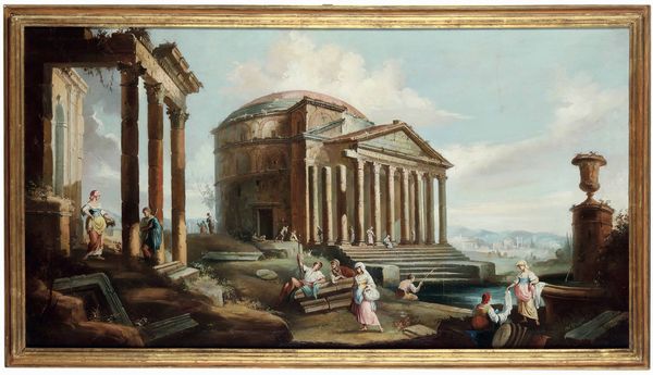 ,Giovanni Paolo Panini : Paesaggio con rovine classiche e figure  - Asta Dimore Italiane - Associazione Nazionale - Case d'Asta italiane