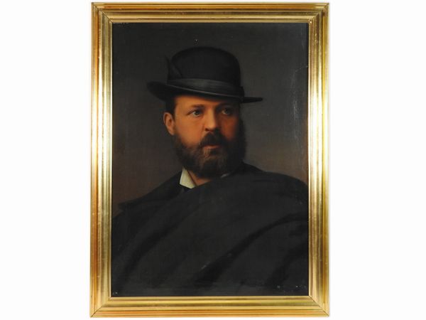 ,Scuola toscana : Ritratto di uomo con cappello  - Asta Arredi, argenti, dipinti e curiosit d'epoca in parte provenienti da Villa Mannelli - Associazione Nazionale - Case d'Asta italiane