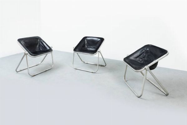 GIANCARLO PIRETTI : Tre poltrone mod. Plona  - Asta Asta 202 Design - Associazione Nazionale - Case d'Asta italiane