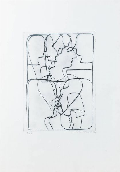 MARIO GIANSONE Torino 1915 - 1997 : Figure 1964  - Asta Asta 201 Grafica - Associazione Nazionale - Case d'Asta italiane