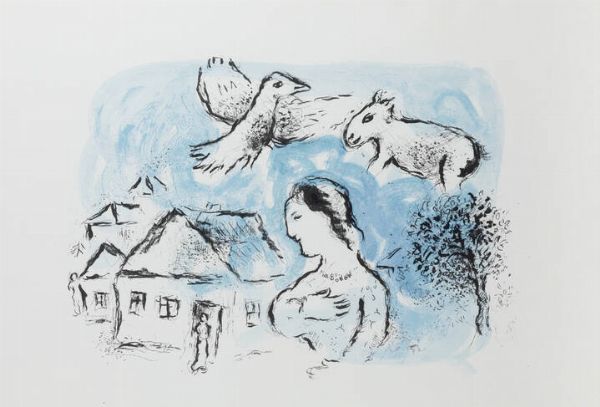 MARC CHAGALL Vitebsk (Russia) 1887 - 1985 Saint-Paul de Vence (Costa Azzurra) : Le Village  - Asta Asta 201 Grafica - Associazione Nazionale - Case d'Asta italiane