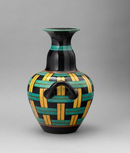 ,Gio Ponti : Richard Ginori, Sesto Fiorentino, 1930 ca Vaso a stuoia  - Asta Ceramiche del Novecento italiano - Associazione Nazionale - Case d'Asta italiane