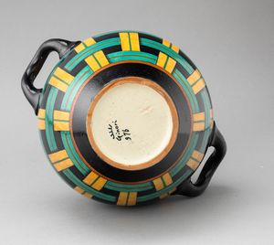 ,Gio Ponti : Richard Ginori, Sesto Fiorentino, 1930 ca Vaso a stuoia  - Asta Ceramiche del Novecento italiano - Associazione Nazionale - Case d'Asta italiane