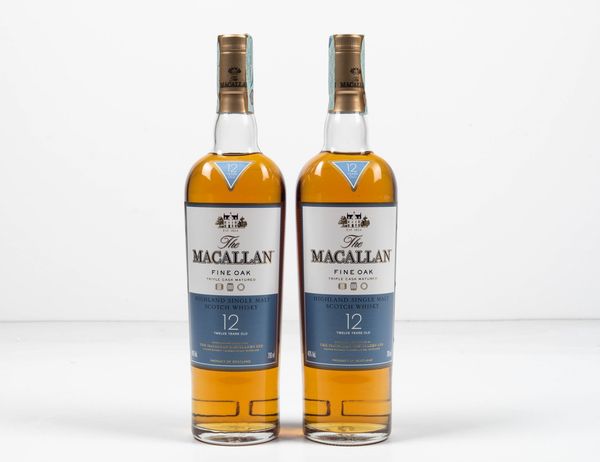 The Macallan, Highland Single Malt Scotch Whisky Fine Oak 12 years old  - Asta Vini e Distillati da collezione e da investimento - Associazione Nazionale - Case d'Asta italiane