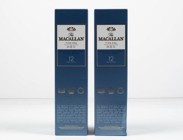 The Macallan, Highland Single Malt Scotch Whisky Fine Oak 12 years old  - Asta Vini e Distillati da collezione e da investimento - Associazione Nazionale - Case d'Asta italiane