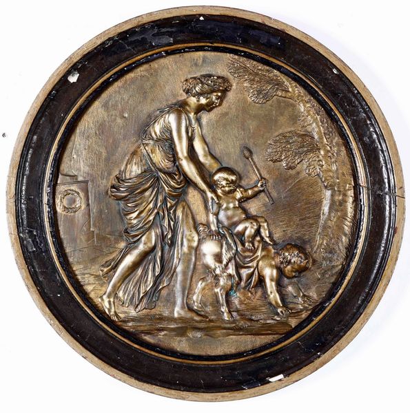 Rilievo circolare in bronzo con scena allegorica, Clodion (?)  - Asta Antiquariato Aprile | Cambi Time - Associazione Nazionale - Case d'Asta italiane