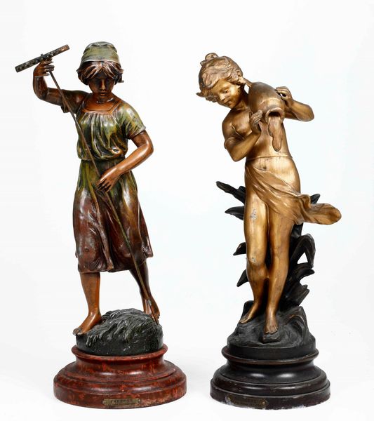 Due sculture di fanciulli in bronzo. Fonditore francese del XX secolo  - Asta Antiquariato Aprile | Cambi Time - Associazione Nazionale - Case d'Asta italiane