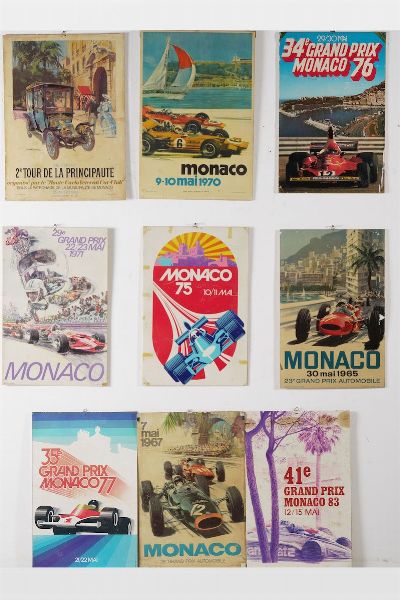 Ventiquattro cartelli pubblicitari G.P. Monaco anni 70  - Asta Antiquariato Aprile | Cambi Time - Associazione Nazionale - Case d'Asta italiane