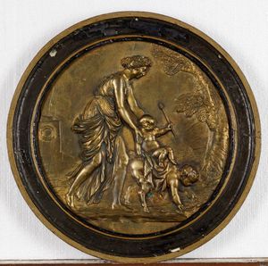 Rilievo circolare in bronzo con scena allegorica, Clodion (?)  - Asta Antiquariato Aprile | Cambi Time - Associazione Nazionale - Case d'Asta italiane