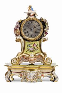 OROLOGIO DA TAVOLO, PARIGI, MANIFATTURA JACOB PETIT, SECOLO XIX  - Asta Ceramica. Maioliche e porcellane dal XVI al XIX secolo | A Tempo  - Associazione Nazionale - Case d'Asta italiane