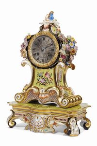 OROLOGIO DA TAVOLO, PARIGI, MANIFATTURA JACOB PETIT, SECOLO XIX  - Asta Ceramica. Maioliche e porcellane dal XVI al XIX secolo | A Tempo  - Associazione Nazionale - Case d'Asta italiane