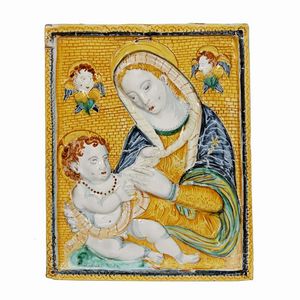 PLACCA IN MAIOLICA, SIENA, SECOLO XVII  - Asta Ceramica. Maioliche e porcellane dal XVI al XIX secolo | A Tempo  - Associazione Nazionale - Case d'Asta italiane