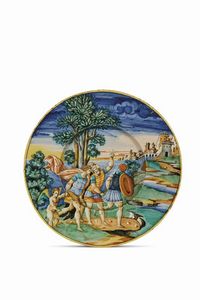 PIATTO, URBINO, BOTTEGA DI GUIDO DI MERLINO, 1542 CIRCA  - Asta Ceramica. Maioliche e porcellane dal XVI al XIX secolo | A Tempo  - Associazione Nazionale - Case d'Asta italiane