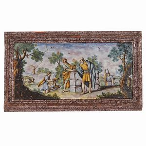 PLACCA, SIENA O SAN QUIRICO D’ORCIA, BARTOLOMEO TERCHI, 1740 CIRCA  - Asta Ceramica. Maioliche e porcellane dal XVI al XIX secolo | A Tempo  - Associazione Nazionale - Case d'Asta italiane