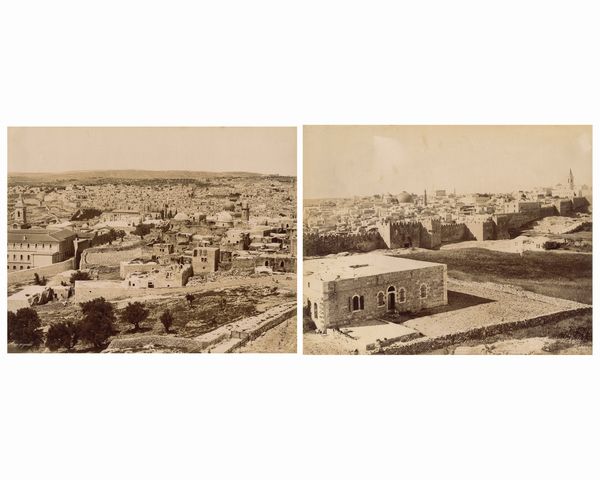 ,George & Constantine Zangaki : Panorama de Jerusalem ; Vue de Jerusalem  - Asta Fotografia dell'800: album di viaggio - Associazione Nazionale - Case d'Asta italiane