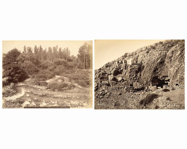 ,Félix Bonfils : Sources du Jourdain  Banias ; Grotte de Banias  - Asta Fotografia dell'800: album di viaggio - Associazione Nazionale - Case d'Asta italiane