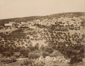 ,George & Constantine Zangaki : Panorama de Bethleem ; Village de Beit Djalah  - Asta Fotografia dell'800: album di viaggio - Associazione Nazionale - Case d'Asta italiane