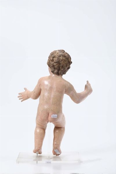 Ges Bambino in legno policromo, Italia XVIII secolo  - Asta Antiquariato - Associazione Nazionale - Case d'Asta italiane