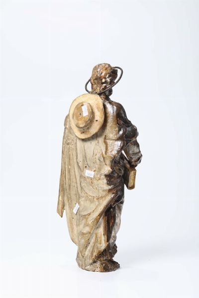 Coppia di Santi in legno argentato, scultore barocco dellItalia del nord, XVII-XVIII secolo  - Asta Antiquariato - Associazione Nazionale - Case d'Asta italiane