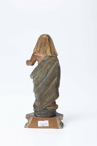 Madonna Immacolata in legno policromo, intagliatore del XVIII secolo  - Asta Antiquariato - Associazione Nazionale - Case d'Asta italiane