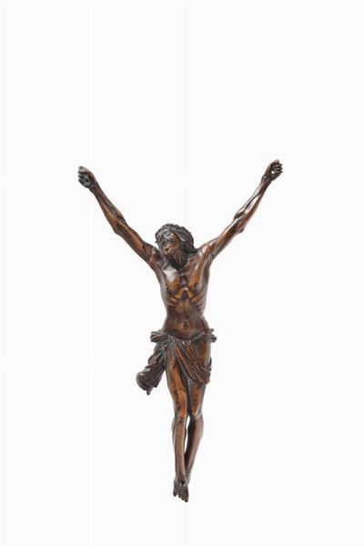 Cristo crocifisso scolpito in legno di bosso, arte dellItalia del nord, XVII-XVIII secolo  - Asta Antiquariato - Associazione Nazionale - Case d'Asta italiane