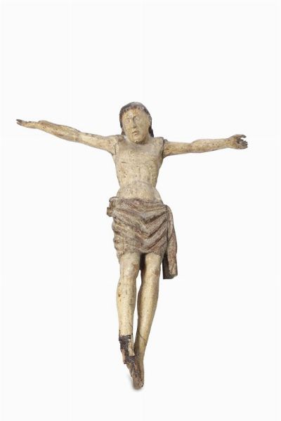 Crocifisso in legno intagliato, Italia del nord o Francia XV-XVI secolo  - Asta Antiquariato - Associazione Nazionale - Case d'Asta italiane