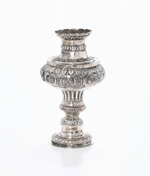 Portapalme in argento, Napoli XIX secolo  - Asta Antiquariato - Associazione Nazionale - Case d'Asta italiane