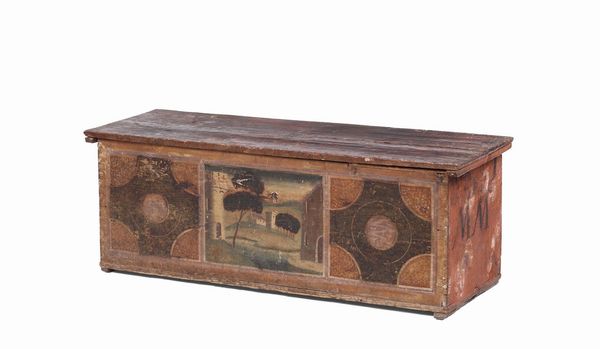 Cassapanca in legno interamente laccata, XVIII secolo  - Asta Antiquariato - Associazione Nazionale - Case d'Asta italiane