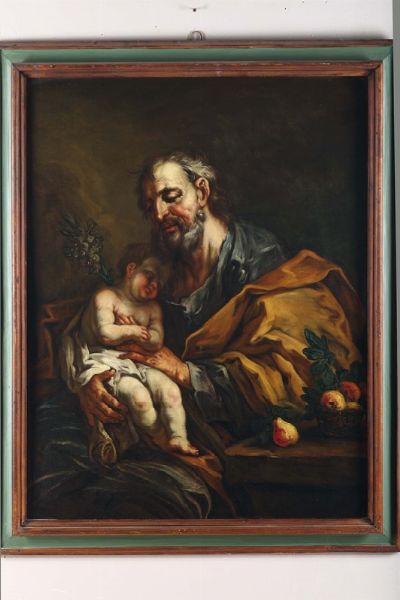 San Giuseppe col Bambino San Francesco in preghiera  - Asta Antiquariato - Associazione Nazionale - Case d'Asta italiane