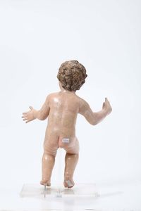 Ges Bambino in legno policromo, Italia XVIII secolo  - Asta Antiquariato - Associazione Nazionale - Case d'Asta italiane