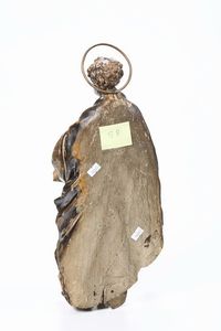 Coppia di Santi in legno argentato, scultore barocco dellItalia del nord, XVII-XVIII secolo  - Asta Antiquariato - Associazione Nazionale - Case d'Asta italiane