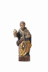 Maria Maddalena in legno policromo e dorato, scultore barocco del XVII secolo  - Asta Antiquariato - Associazione Nazionale - Case d'Asta italiane