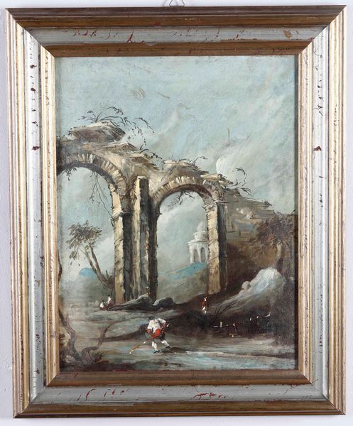 ,Francesco Guardi : Paesaggi con rovine e figure  - Asta Dipinti Antichi - Associazione Nazionale - Case d'Asta italiane