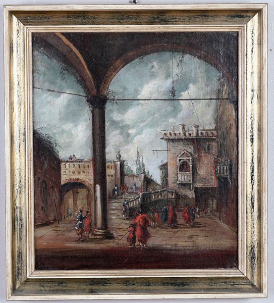 ,Francesco Guardi : Scorcio di citt con figure  - Asta Dipinti Antichi - Associazione Nazionale - Case d'Asta italiane