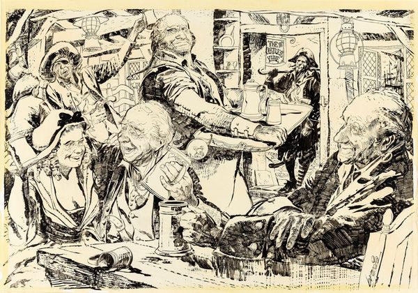 ,Alberto Breccia : Vino Crespi - L'isola del tesoro  - Asta Fumetti: tavole e illustrazioni originali - Associazione Nazionale - Case d'Asta italiane