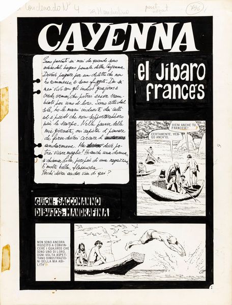 ,Domingo Mandrafina : Cayenna - El jbaro francs  - Asta Fumetti: tavole e illustrazioni originali - Associazione Nazionale - Case d'Asta italiane